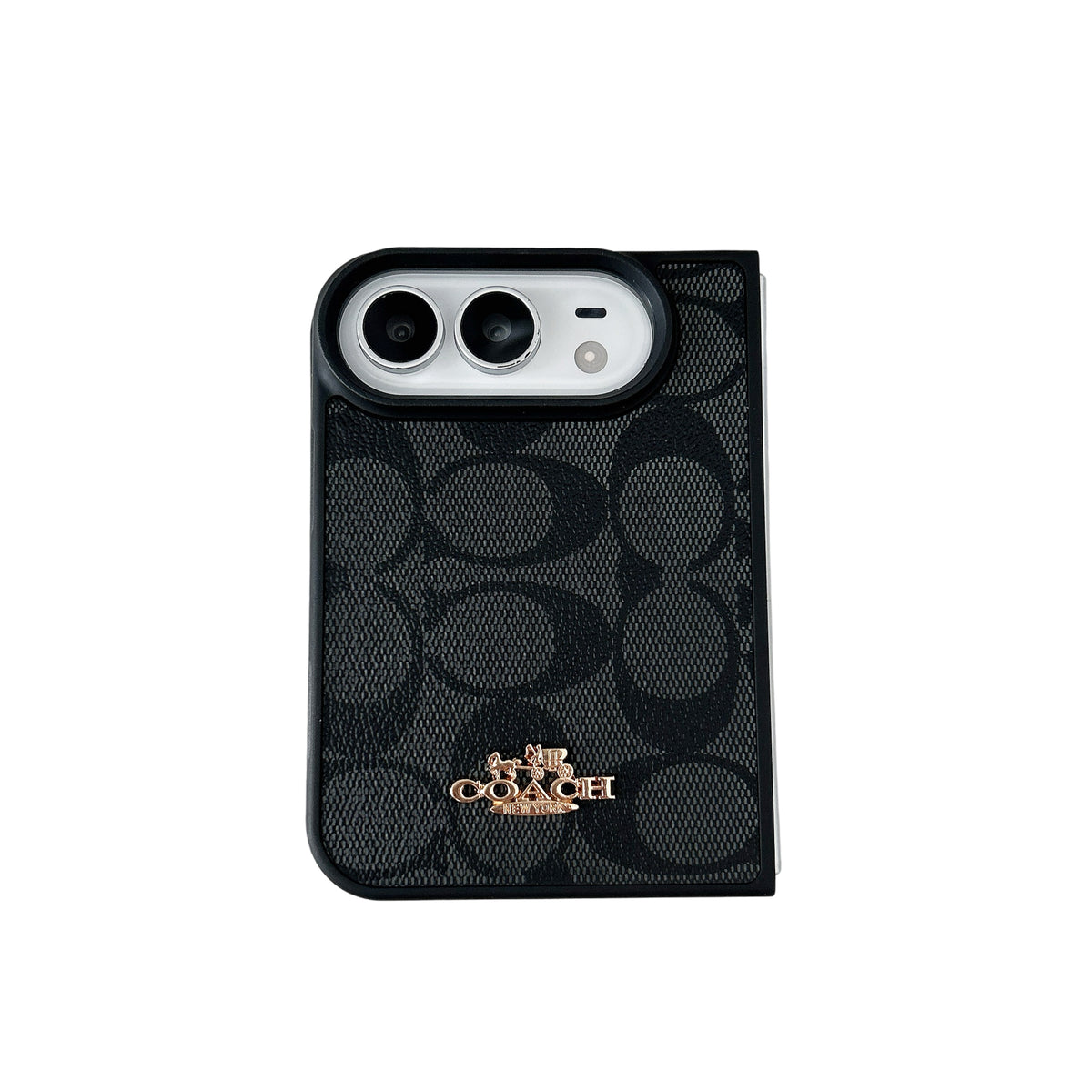 iPhone Duo Classic Monogram Leather Case – Gold Logo Option