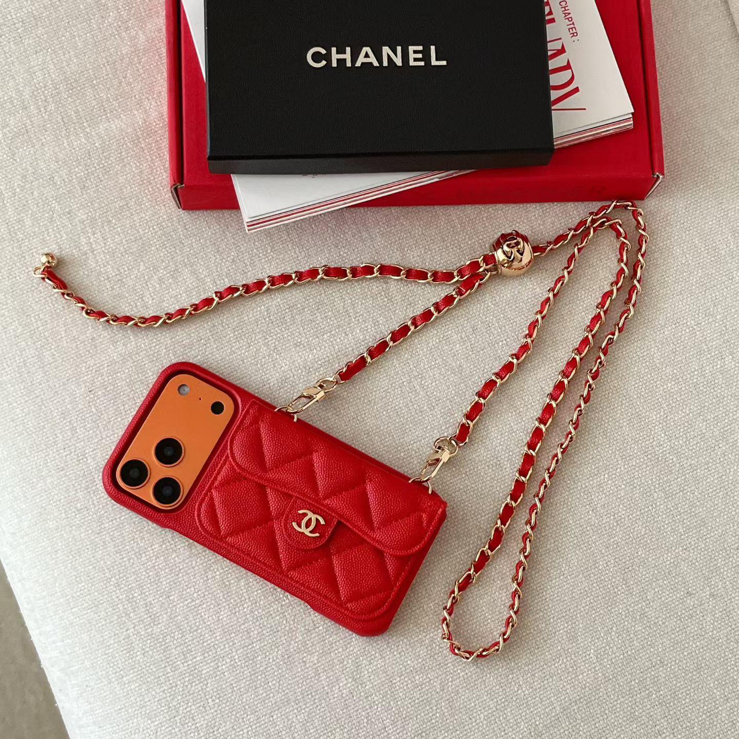 Luxury Wallet iPhone Case With Crossbody Chain