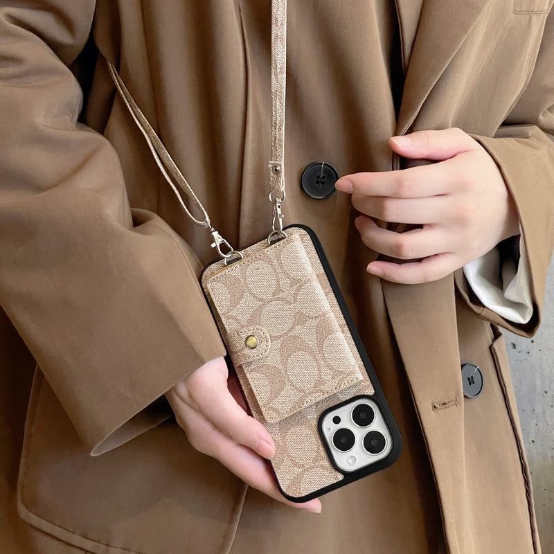 Classic iPhone Case With Wallet And Strap White