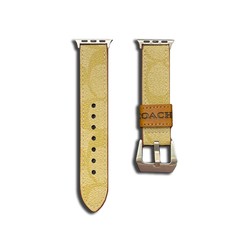 Leather Coach Apple Watch Band Coffee-