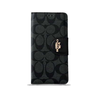 Classic iPhone Case Leather Flip Case with Card Holder Black