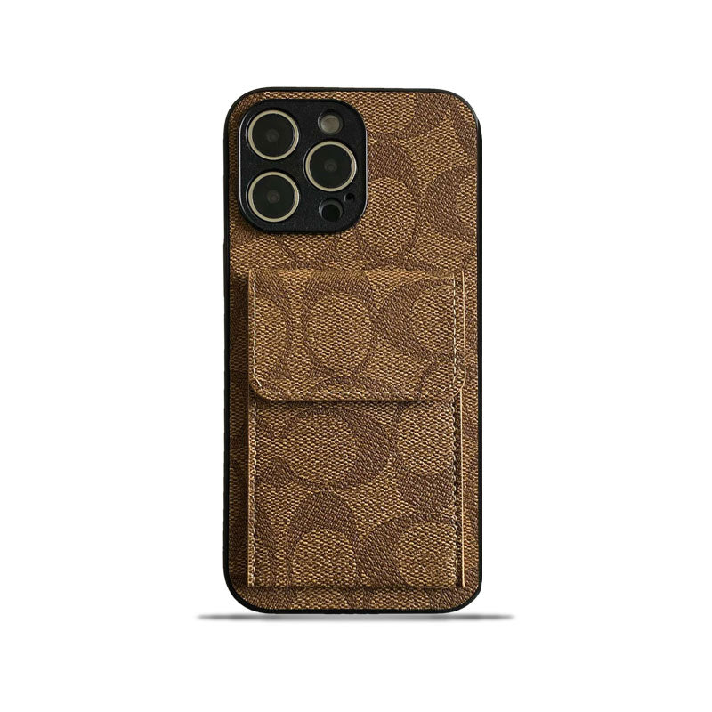 Classic iPhone Case With Wallet Light Brown-