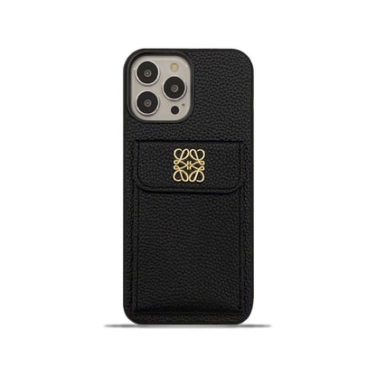 Luxury iPhone Case With Card Holder Black-