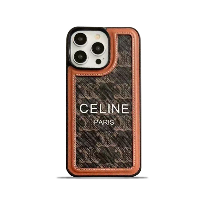 Black Celine iPhone Case With Strap-