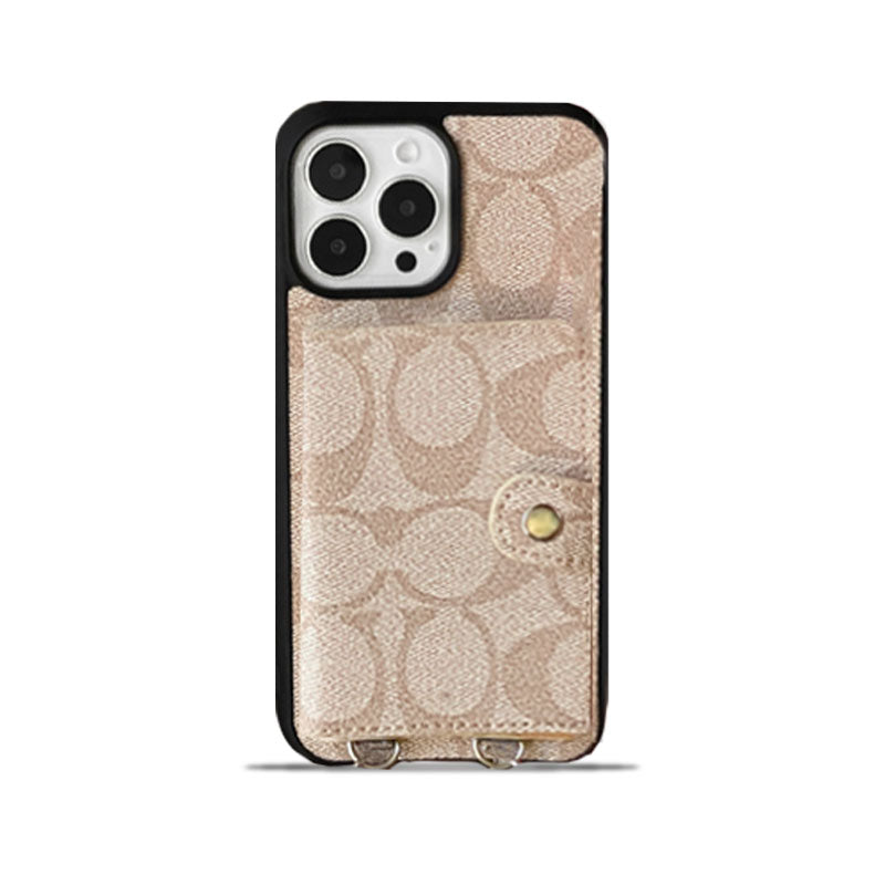 Classic iPhone Case With Wallet And Strap White