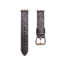 Leather Monogram Apple Watch Bands Leather Blue