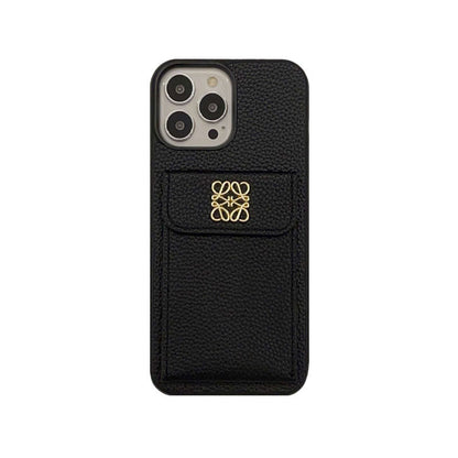Luxury iPhone Case With Card Holder Black-