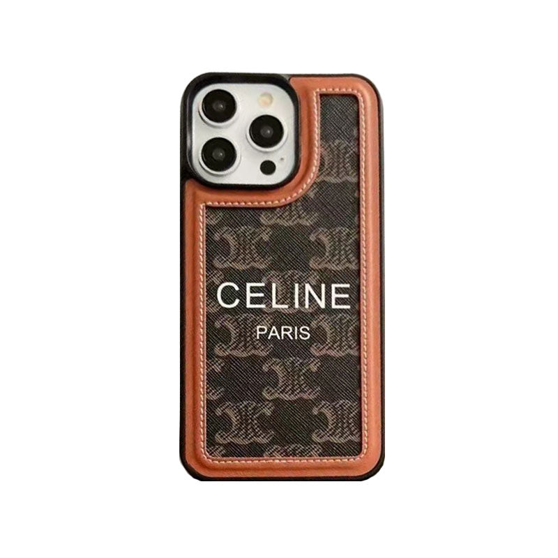 Black Celine iPhone Case With Strap-
