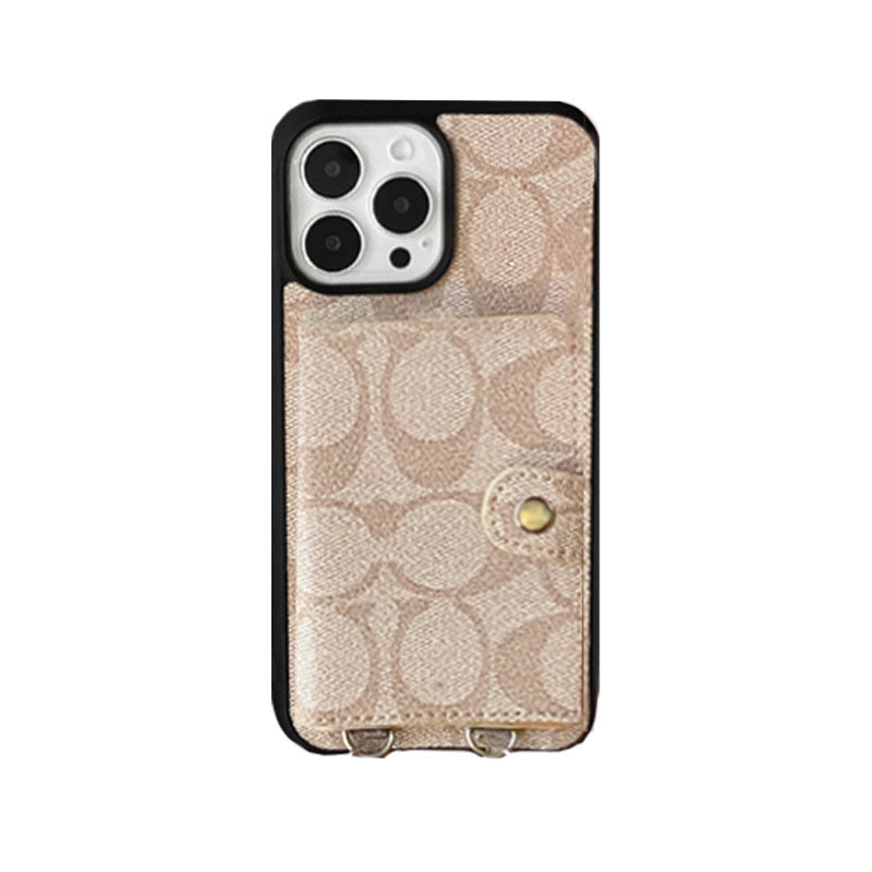 Classic iPhone Case With Wallet And Strap White