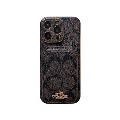 Classic iPhone Case With Card Holder Coffee