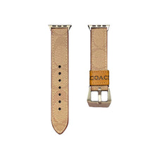 Leather Coach Apple Watch Band Dark brown-