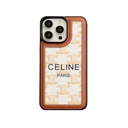 White Celine iPhone Case With Strap-