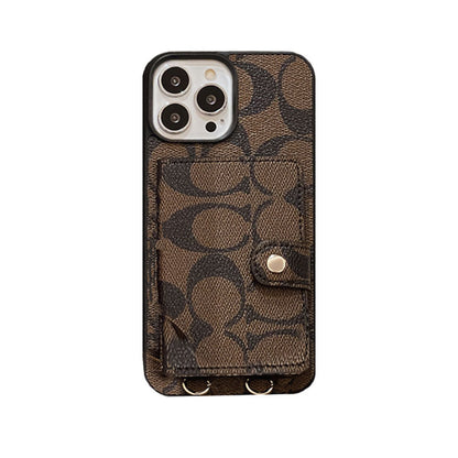 Classic iPhone Case With Wallet And Strap White