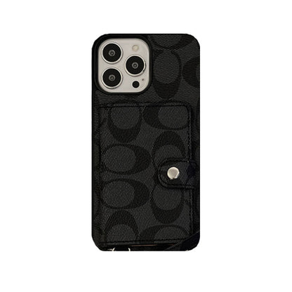 Classic iPhone Case With Wallet And Strap White