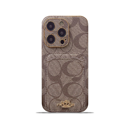 Classic iPhone Case With Card Holder Coffee