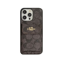 Classic iPhone Case With Card Holder Wallet Coffee