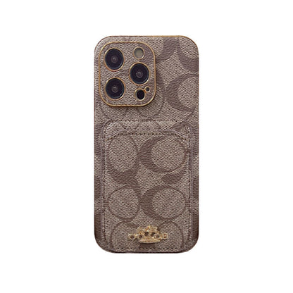 Classic iPhone Case With Card Holder Coffee
