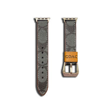 Leather Coach Apple Watch Band Black-