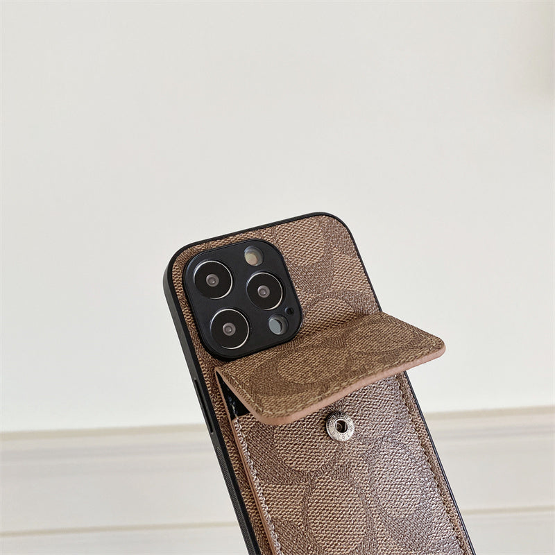 Classic iPhone Case With Wallet Light Brown-