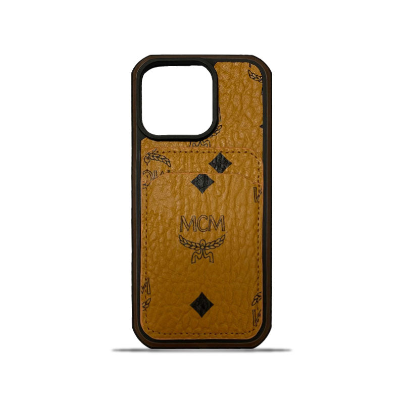 MCM iPhone Case With Card Holder Yellow-