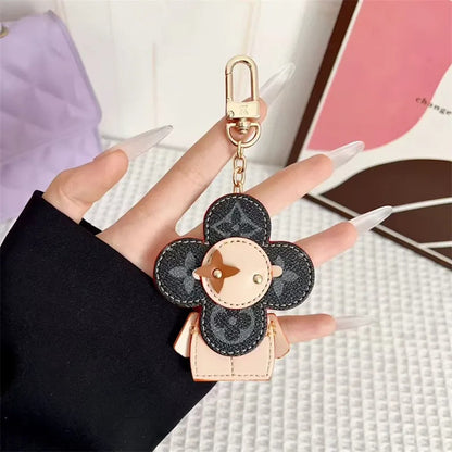 Flower Leather Bag Charm | Cute Keychain