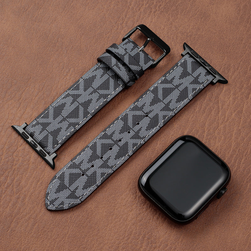 Leather Monogram Apple Watch Bands