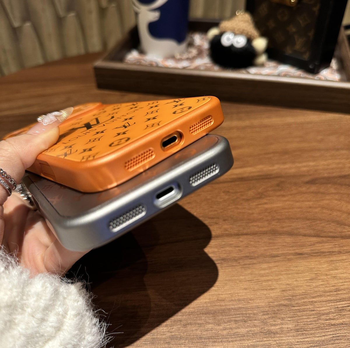 Luxury Monogram Matte Case with Shock-Absorbing Soft Edges