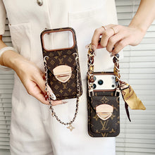 Luxury Crossbody iPhone Case with Card Pocket & Detachable Strap