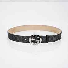 GG Reversible Leather Belt with Silver Buckle