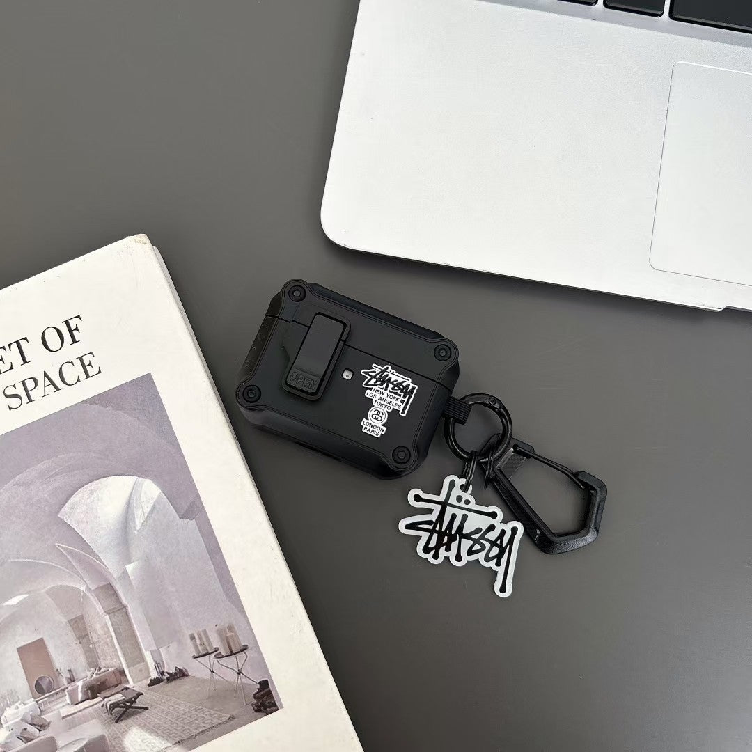 Streetwear Inspired Rugged AirPods Case with Carabiner Clip