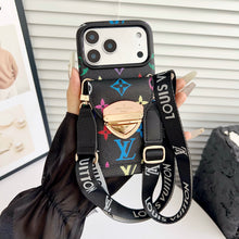 Luxury Crossbody iPhone Case with Card Pocket & Detachable Strap
