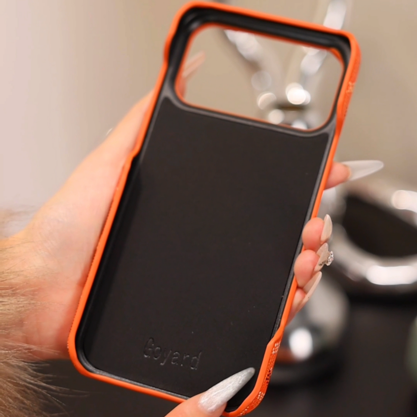 Luxury Textured Orange iPhone Case – Shockproof Stylish Protective Cover