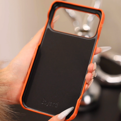 Luxury Textured Orange iPhone Case – Shockproof Stylish Protective Cover