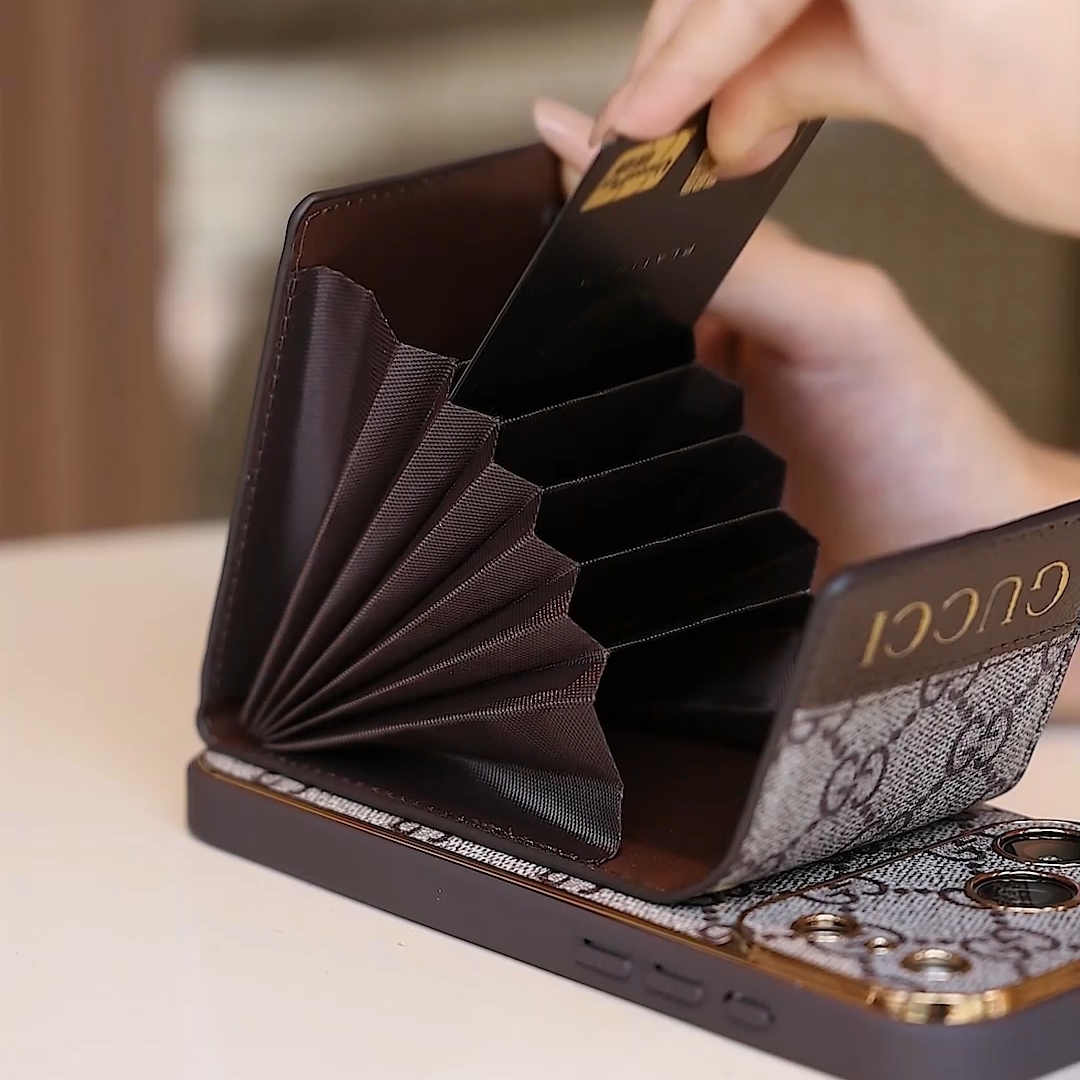 Luxury Vintage Pattern iPhone Case | Wallet Card Holder & Crossbody Strap