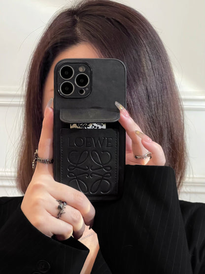 Luxury iPhone Case With Card Holder Black-