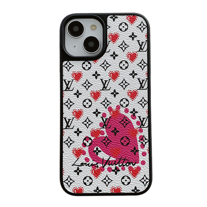 Luxury Balloon & Heart Leather iPhone Case