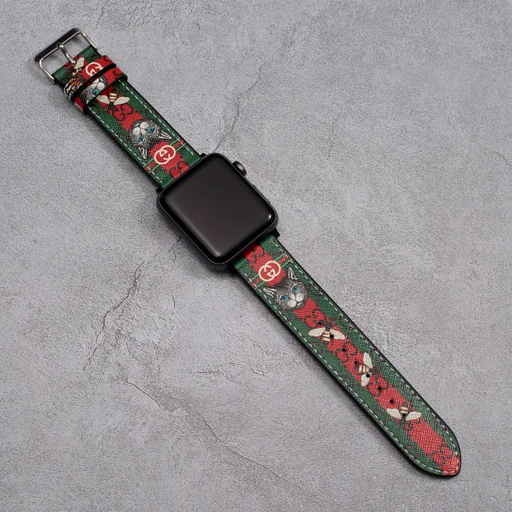 Leather Monogram Apple Watch Bands