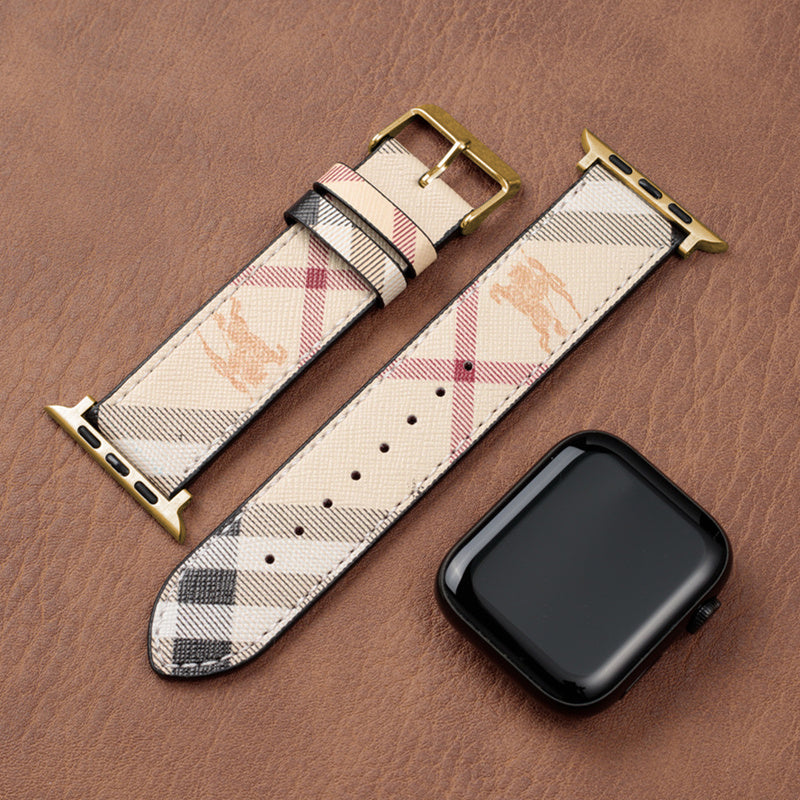 Leather Monogram Apple Watch Bands