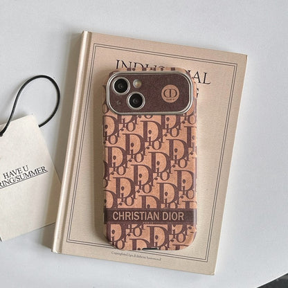 Fashion White & Brown Color Leather iPhone Case