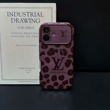 Luxury Brown & Purple Color Leather iPhone Case