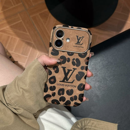 Luxury Brown & Purple Color Leather iPhone Case