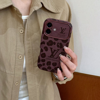 Luxury Brown & Purple Color Leather iPhone Case
