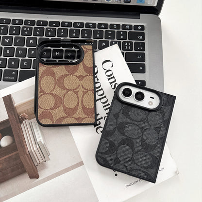 iPhone Duo Classic Monogram Leather Case – Gold Logo Option