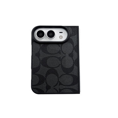iPhone Duo Classic Monogram Leather Case – Gold Logo Option