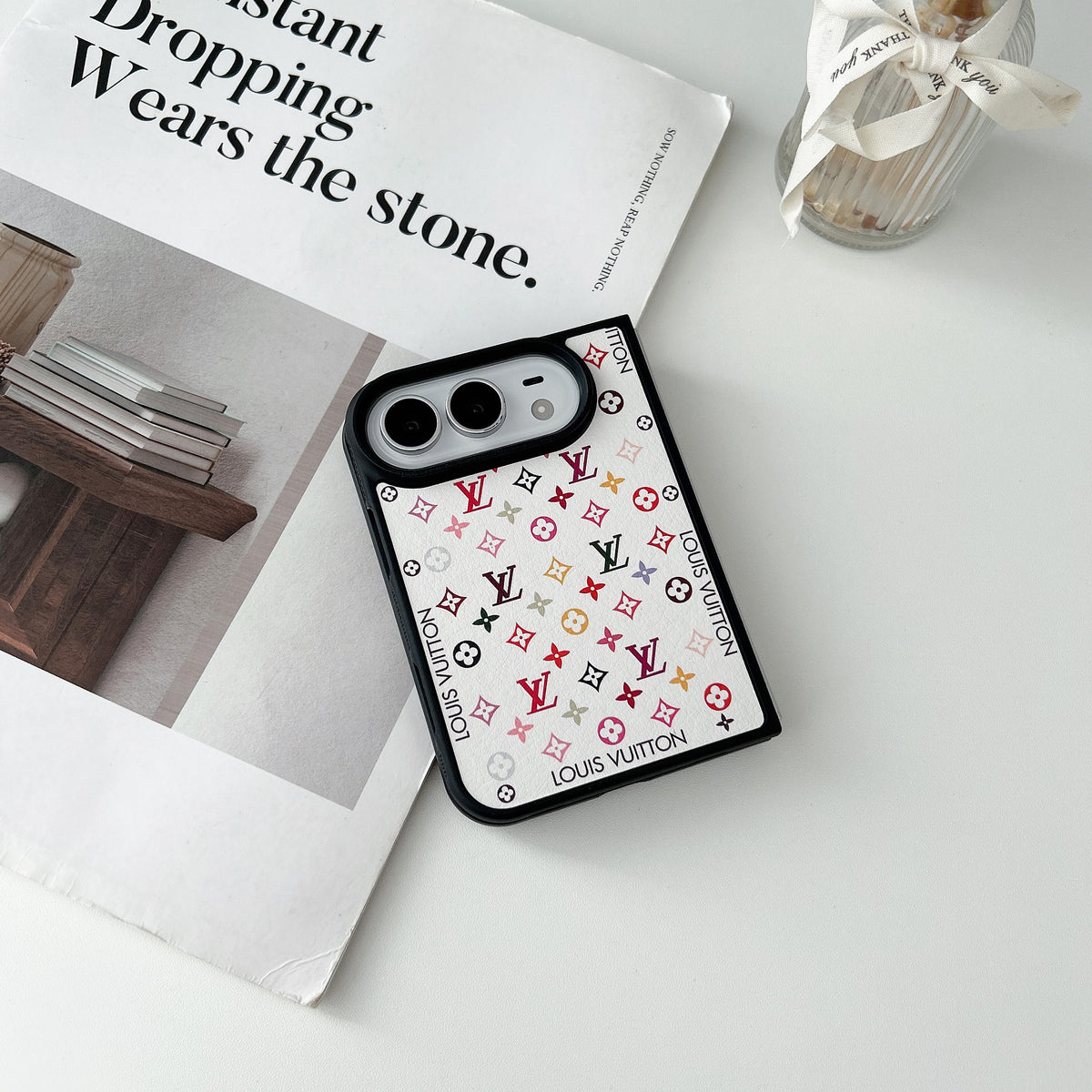 iPhone Duo Colorblock Monogram Leather Case