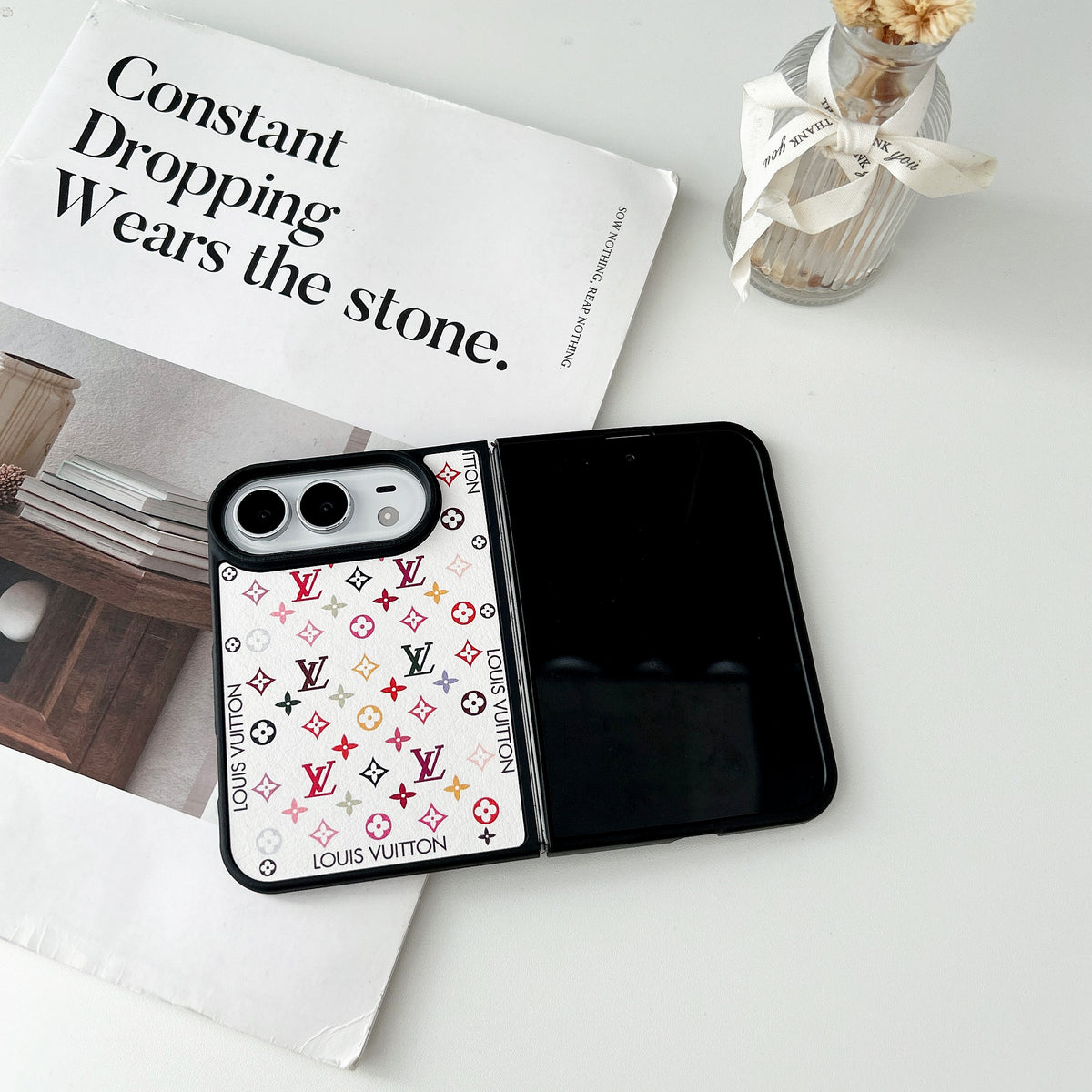 iPhone Duo Colorblock Monogram Leather Case