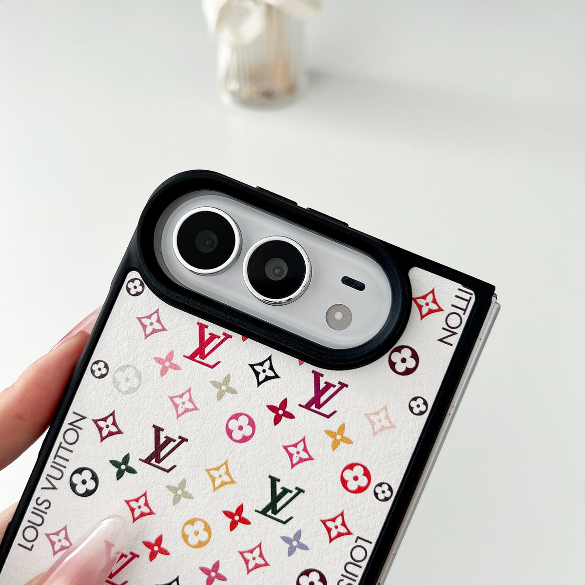 iPhone Duo Colorblock Monogram Leather Case