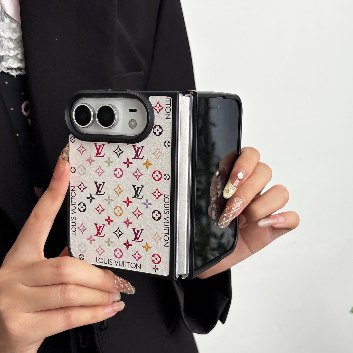 iPhone Duo Colorblock Monogram Leather Case