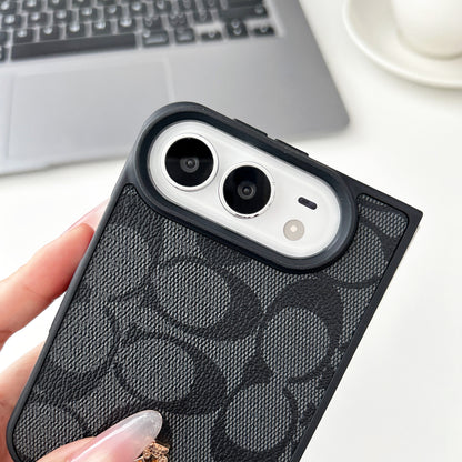 iPhone Duo Classic Monogram Leather Case – Gold Logo Option