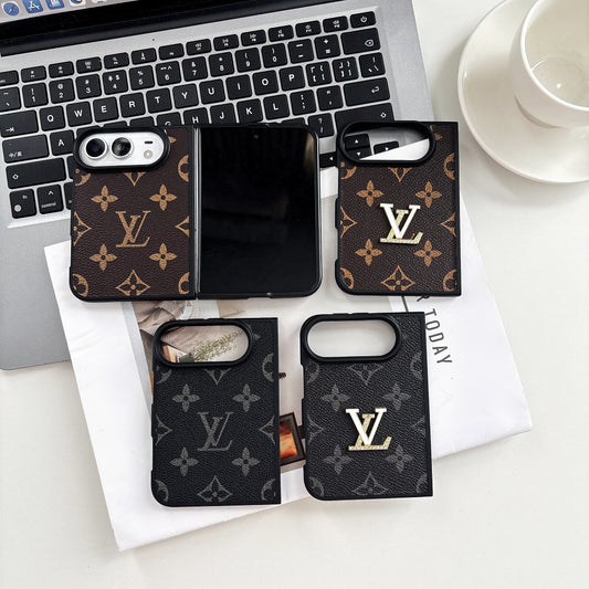 Crystal Monogram Leather iPhone Case with Logo Accent